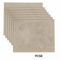 ACDANC Beige Cloth Placemats Set of 8 Machine Washable Fabric Placemats Heat Resistant Non Slip Kitchen Table Mats Double Layer Place Mats,Beige
