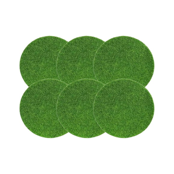 Bwiyojiz Home Decor Christmas Decorations Decoration Count 6pcs Round Fake Grass Mats for Miniature Gardens Artificial Moss Decorative Sheets DIY Ornament Pet Friendly Zen Like Easy Gardens, Green