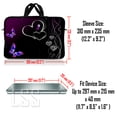 thumbnail image 2 of LSS 10-11.6 inch Laptop Sleeve Bag Compatible with Acer, Dell, HP, Sony, MacBook, Carrying Case w/ Handle & Adjustable Strap - Butterfly Heart Floral, 2 of 3