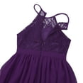 thumbnail image 6 of Venjoe Kids Girls Chiffon Halter Neck Maxi Flower Dress Wedding Bridesmaid Formal Party Evening Gown Deep Purple 6, 6 of 7