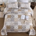 thumbnail image 2 of Juego de edredón WONGS BEDDING, color marrón, tamaño queen, patchwork a cuadros, 2 of 8