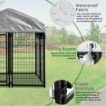 thumbnail image 3 of Large Dog Kennel 4'x4'x4.4' Heavy Duty Welded Wire Dog Cage with Water Resistant Cover, Outdoor Dog House with Mesh Sidewalls& Secure Lock for Large Dogs, Black, 3 of 6