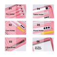 thumbnail image 4 of Padfolio SUCCEWISHER de Cuero Vegano Rosa Súper a la Moda con Malla, 4 of 9