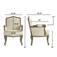 Finch Louis French Country Upholstered Accent Armchair, Cream Color