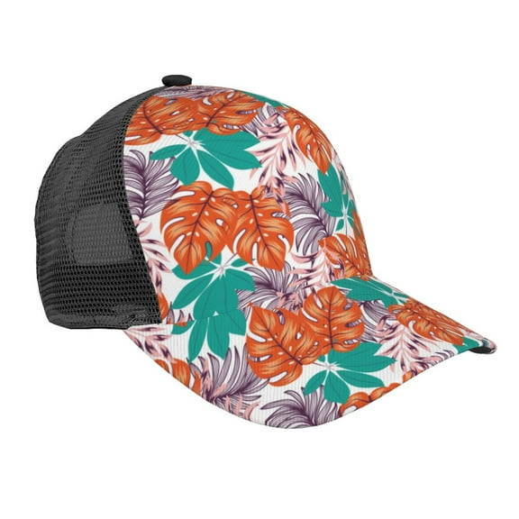 Picia Hawaiian Style Pattern Trucker Hat,Baseball Cap,Sun Protection Cap,Stylish Headwear,Leisure Cap,Outdoor Sports Cap