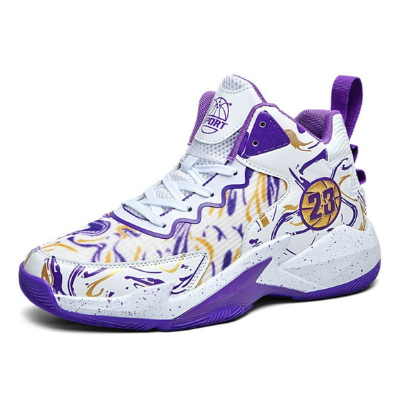 ChiVerve Men's Basketball Shoes No-Slip Breathable Outdoor Shoes for Women Fashion Graffiti Training Shoes