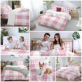 thumbnail image 6 of Pink Plaid Duvet Cover Set, Spring Farmhouse Buffalo Checkered Soft Duvet Cover Queen Size Bedding Set 4 Pieces, 1 Quiltcover and 2 Pillowcases with Zipper, 1 Bed Sheet for All Seasons, 6 of 9
