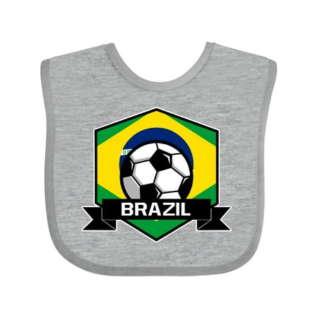 

Inktastic Soccer Brazil Flag Banner Gift Baby Boy or Baby Girl Bib