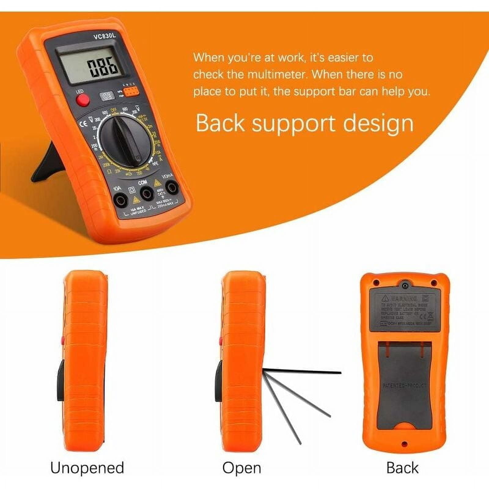Efficient Multimeter, Digital Manual-Ranging for Precise Measurements, Auto-off Feature After 15 Minutes to Save Power, Continuity & Diode Test for Electronics, Ideal for Home