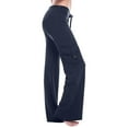 thumbnail image 1 of Pantalones de trabajo para mujer: pantalones harem casuales elásticos de cintura alta, estilo retro, tejido holgado, bolsillos, ideales para yoga y actividades al aire libre., 1 of 4