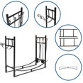 thumbnail image 2 of GoDecor 36" Firewood Rack Indoor Fireplace Tool Rack Outdoor Log Rack with 4 Tools Wood Holder, 2 of 7
