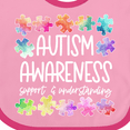 thumbnail image 4 of Inktastic Autism Awareness Support and Understanding Puzzle Pieces Boys or Girls Baby Bib, 4 of 4