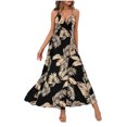 thumbnail image 4 of Vestido Casual de Mujer, Deslizamiento de Impresión de Vacaciones con Fondo Dividido para Vacaciones, Playa, Fiesta Y Verano, 4 of 9