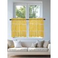 thumbnail image 4 of Yellow Striped Tier Curtains 24 Inch Length, Sheer Curtains for Bedroom Living Room Window Modern Geometric Abstract Retro Rod Pocket Drapes Kitchen Curtains Small Half Window 27.5"x24" 2 Panels, 4 of 6