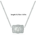 thumbnail image 4 of Initial Letter Necklace for Women Embossed Belt Buckle Necklace Sliver Personalized Pendant Necklace Western Jewelry Gift for Women, 4 of 7