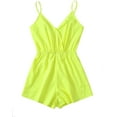 thumbnail image 1 of Women's Leopard Print Wrap Spaghetti Strap Romper Cami Jumpsuit, 1 of 5