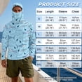 thumbnail image 6 of SEANATIVE Men's Fishing Rash Guard, Sun Protection Long Sleeve Fishing Shirt Pullover with Mesh Face Mask Sun Protective Shirt Summer Outfits for Outdoor, XL, Shark Light Blue, 6 of 7