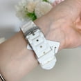 thumbnail image 6 of MICHELE MWW12F000090 Silver Dial White Silicone Strap Women's Tahitan 40mm Watch, 6 of 7