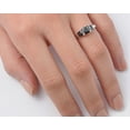 thumbnail image 4 of CHOOSE YOUR COLOR Princess Cut Square Black CZ Promise Ring .925 Sterling Silver Band Female Size 10, 4 of 4