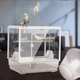 thumbnail image 1 of Bird Cage Transparent Wrought Stainless Steel Bird Cage With Drawer Design And 2 Feeding, 1 of 4
