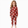 thumbnail image 4 of NOLDARES Boys Pajamas 2 Pieces Pajama Set for Girls Long PJs Sleepwear Christmas Cute for Kids Jmmies Clothes(D006-Watermelon Red), 4 of 9