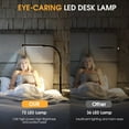 thumbnail image 4 of LED Desk Lamp with Clamp, Eye-Caring Clip on Lights for Home Office, 3 Modes 10 Brightness, Long Flexible Gooseneck, Metal, Swing Arm Architect Task Table Lamps with USB Adapter, White, 4 of 10