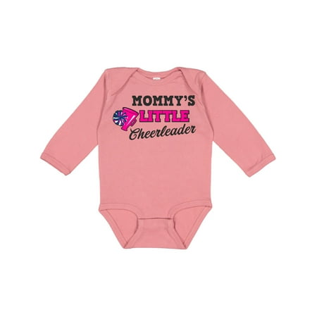 

Inktastic Mommy s Little Cheerleader with Megaphone and Pom Poms Gift Baby Girl Long Sleeve Bodysuit