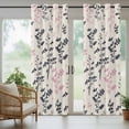 thumbnail image 5 of Outdoor Curtains for Patio Waterproof, Grey Pink Botanical Outdoor Privacy Panels Grommet, Rustic Country Spring Floral Summer Leaf Blackout Outside Curtains for Porch/Cabana 54"x84", 2 Panels, 5 of 8