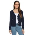 thumbnail image 2 of Purcoar Women's Sweater Button Down V-Neck Knit Long Sleeve Cardigans for Women, 2 of 8