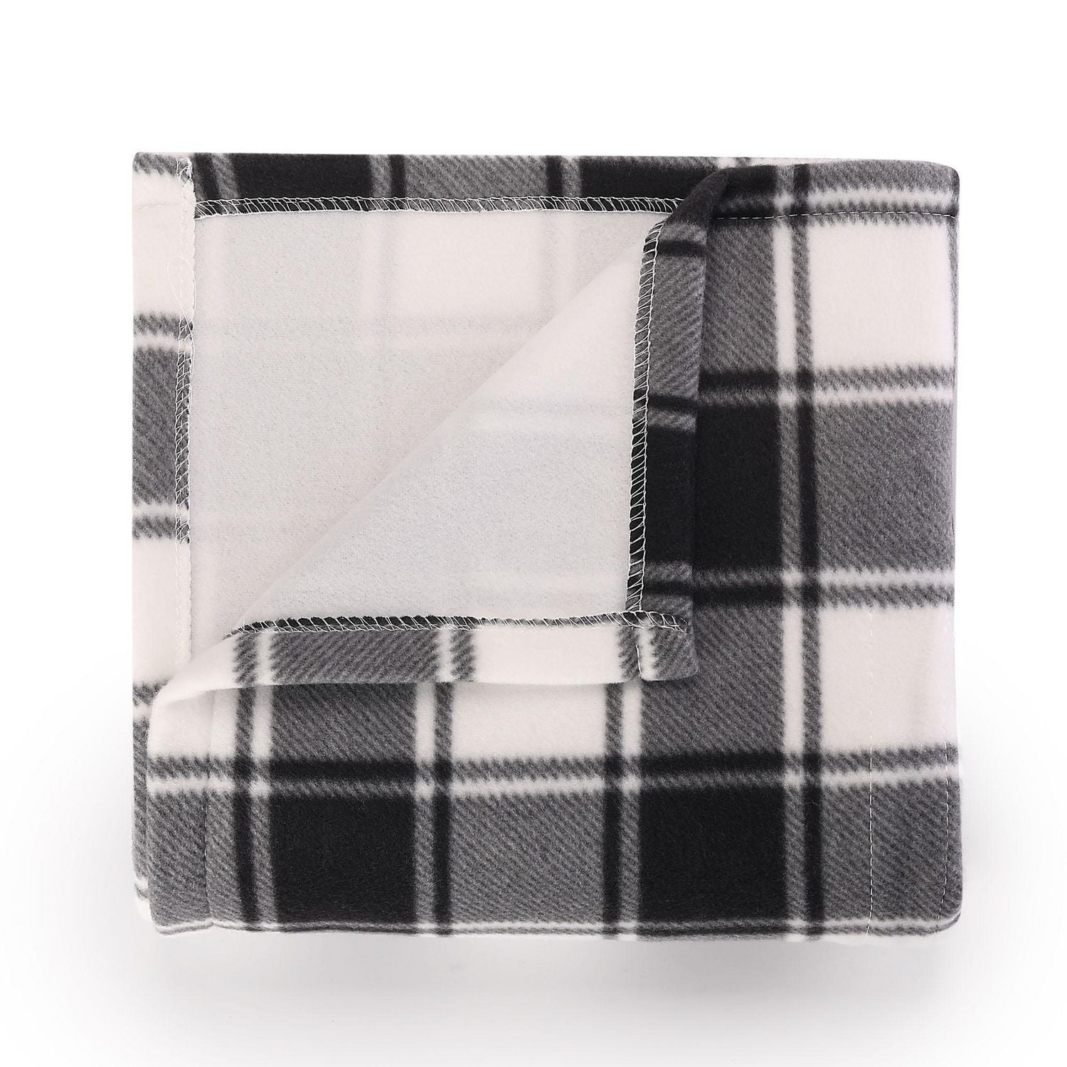 Sunbeam Fleece Electric Heated Throw, White Buffalo Plaid, 4 Heat Settings, 4-Hour Auto Shut-Off, Cozy Warmth, 50" x 60", Heated throw, 50" x 60"