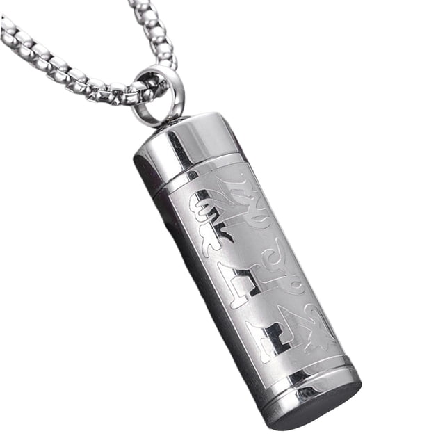 Colgante de Joyería de cremación conmemorativa de recuerdo Vial Hombres creativos Mujeres Recuerdo Encantos Regalo Colgante a prueba de Argén Salvador collar con colgante de urna