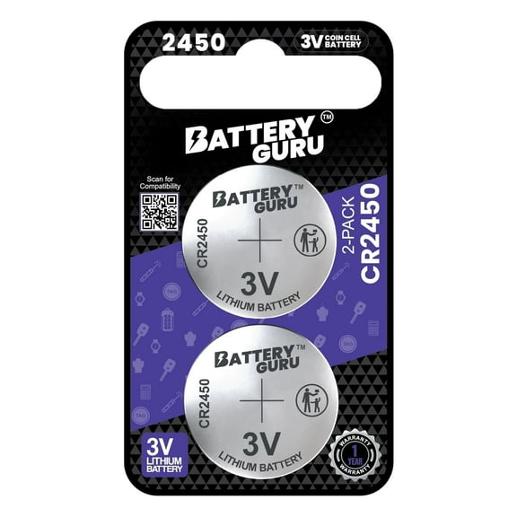 CR2450 3V Car Key Battery (Pack of 2)