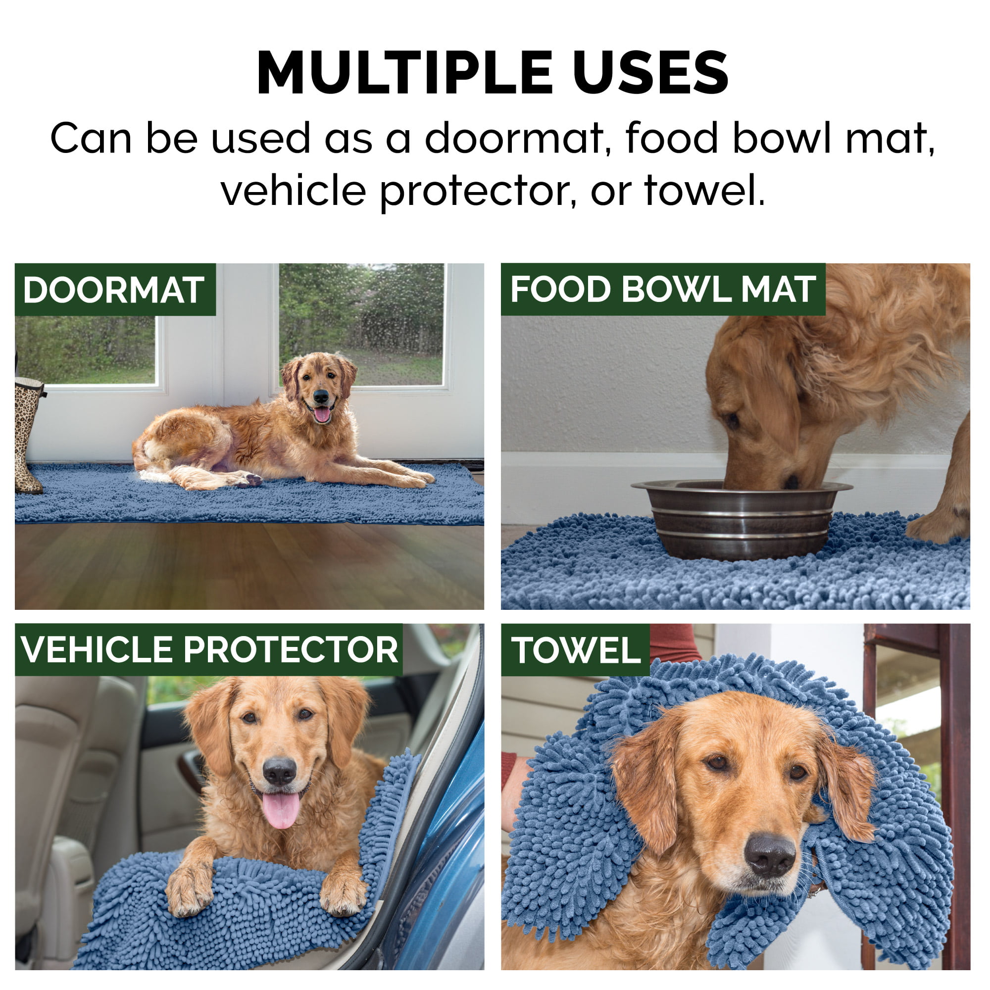 FurHaven Pet Dog Mat | Muddy Paws Towel & Shammy Rug, Mud, Runner, Brown