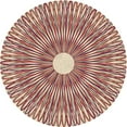 thumbnail image 1 of Ahgly Company Tapis Rond Lavable en Machine Intérieur Transitionnel Kaki Or, 5 Pieds Rond, 1 of 7