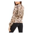 thumbnail image 2 of Thalia Sodi Women's Printed Zip Peplum Top Brown Size Extra Large, 2 of 4