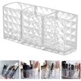 thumbnail image 5 of Transparent Pen Holder 3 Compartments Makeup Brush Holder Cosmetic Brushes Storage Pot, 5 of 5