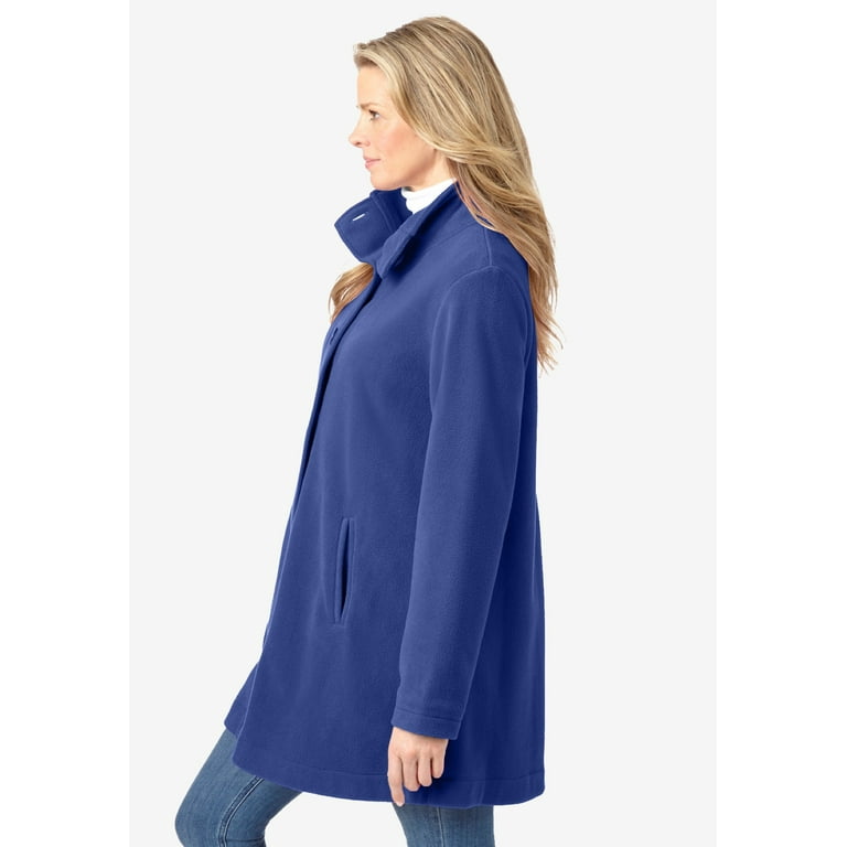 Fleece swing coat plus size clearance