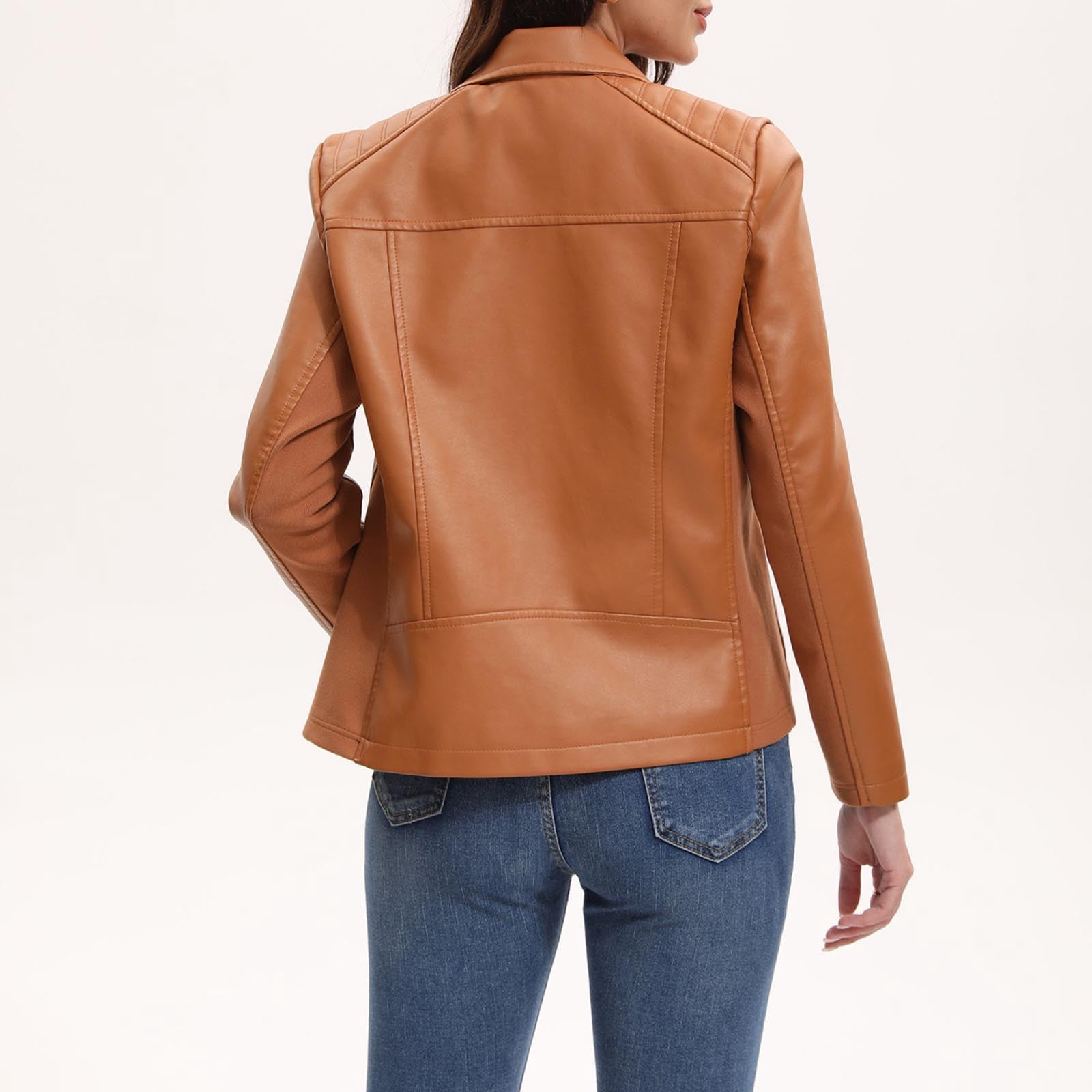 Manteau Court Femme Kaki Sans Col - Matière PU Rembourrée - Fermeture éclair Devant - Neuf Avec étiquettes Zensa Fashion