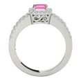 thumbnail image 4 of Mauli Jewels Rings for Women 2.70 Carat Diamond and Emerald Shaped Pink 4-prong 10K White Gold, 4 of 7