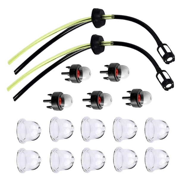 Kit de 17 mangueras, líneas de combustible y filtros de gasolina para cortacésped con 5 cebadores a presión y para recortadoras y herramientas