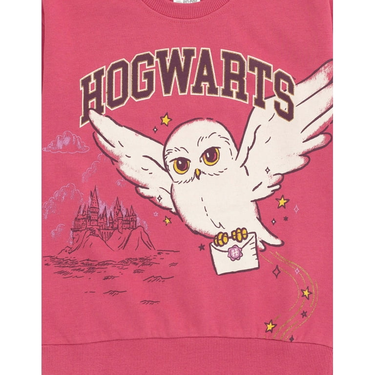 Harry Potter Hogwarts Hedwig Owl Slytherin Hufflepuff Ravenclaw Girls  French Terry Pullover Hoodie Toddler to Big Kid