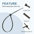 thumbnail image 3 of Uxcell 8 Inch Cable Zip Ties Self-Locking Nylon Wire Ties Heavy Duty Zip Tie with 50 LBS Tensile Strength (0.2"W) Black, 100 Pcs, 3 of 6