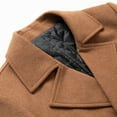 thumbnail image 4 of YYDGH Men's Full Length Winter Trench Coat Double Breasted Wool Blend Long Windbreaker Notch Lapel Peacoat Overcoat Business Coat(Brown,XS), 4 of 9