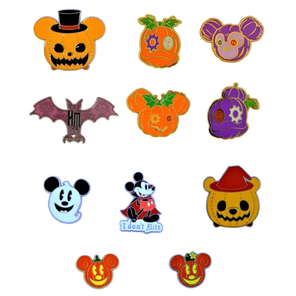 Halloween Themed 5 Walt Disney World Park Trading Pins Set