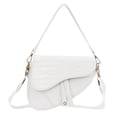thumbnail image 1 of Bolso de hombro HDE de piel sintética de cocodrilo blanco para mujer, 1 of 6