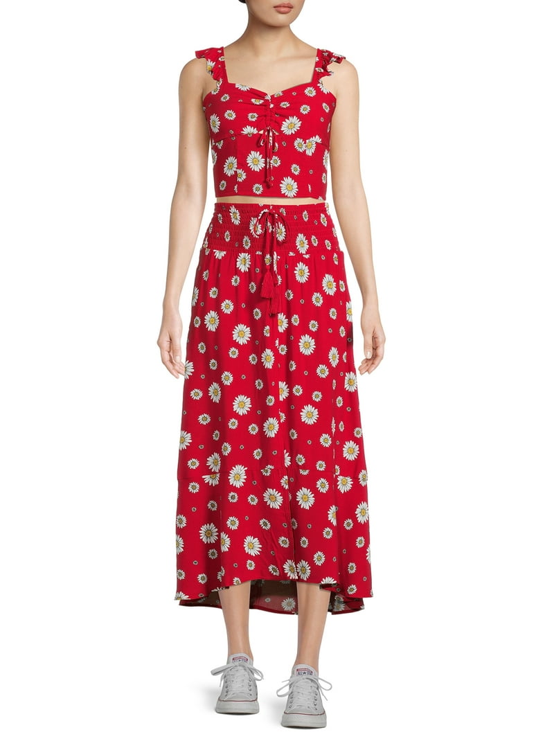 No Boundaries Juniors Maxi Skirt Set, 2-Piece