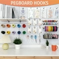 thumbnail image 6 of HUHOLE Pegboard Hooks, Fit 1/4" or 1/8" Pegboard, Steel, Black Powder-Coated, 6inch 50PC, 6 of 6