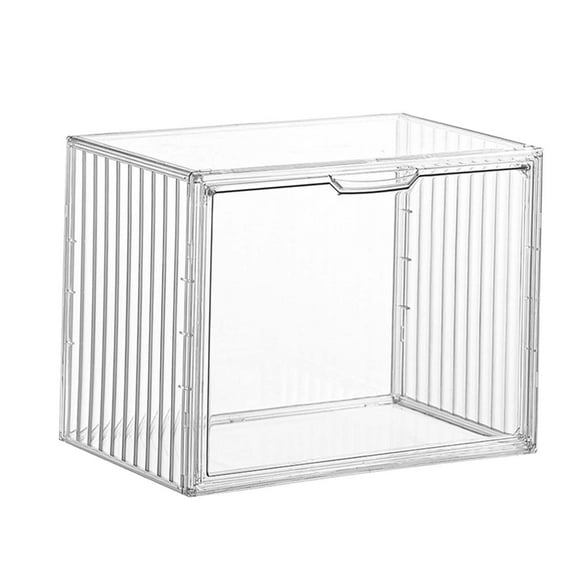 yuksok Clear Handbag Organizer Storage Box Display Case Front Opening Storage Bins Shoe Empty