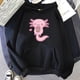 thumbnail image 4 of Nueva sudadera con capucha estampada con patrón de axolotl lindo kawaii para beber té con leche para mujer, sudadera deportiva cómoda e informal para exteriores, 4 of 5
