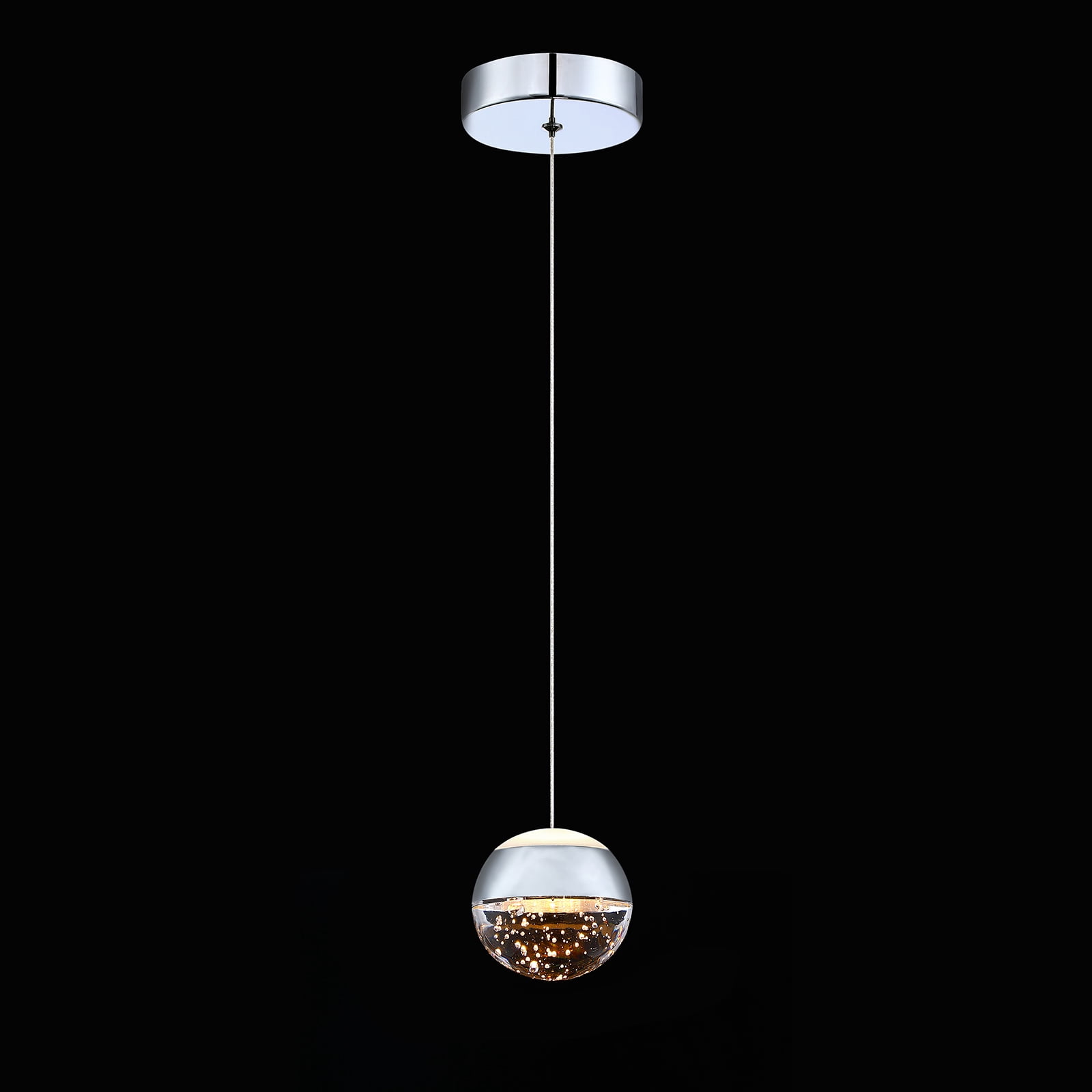 JoollySun Mini Globe Pendant Light LED Single Crystal Ceiling Hanging
